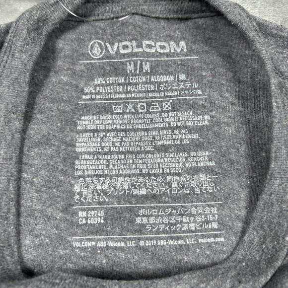 Volcom T-shirt Men's Grey Medium Long Sleeve Skateboard T-Shirt NWT True To This - Picture 6 of 7